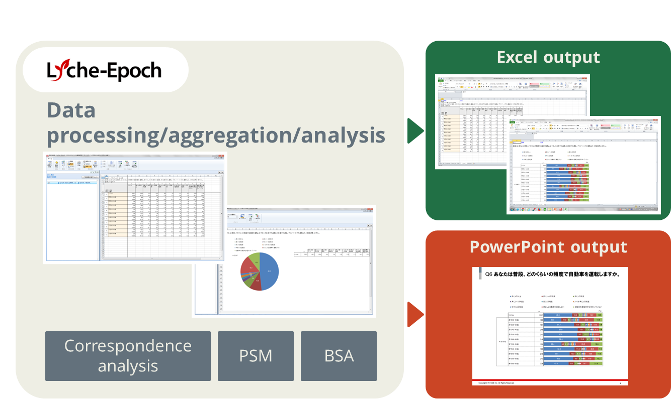Our original aggregation & analysis tool Lyche-Epoch (free of charge)