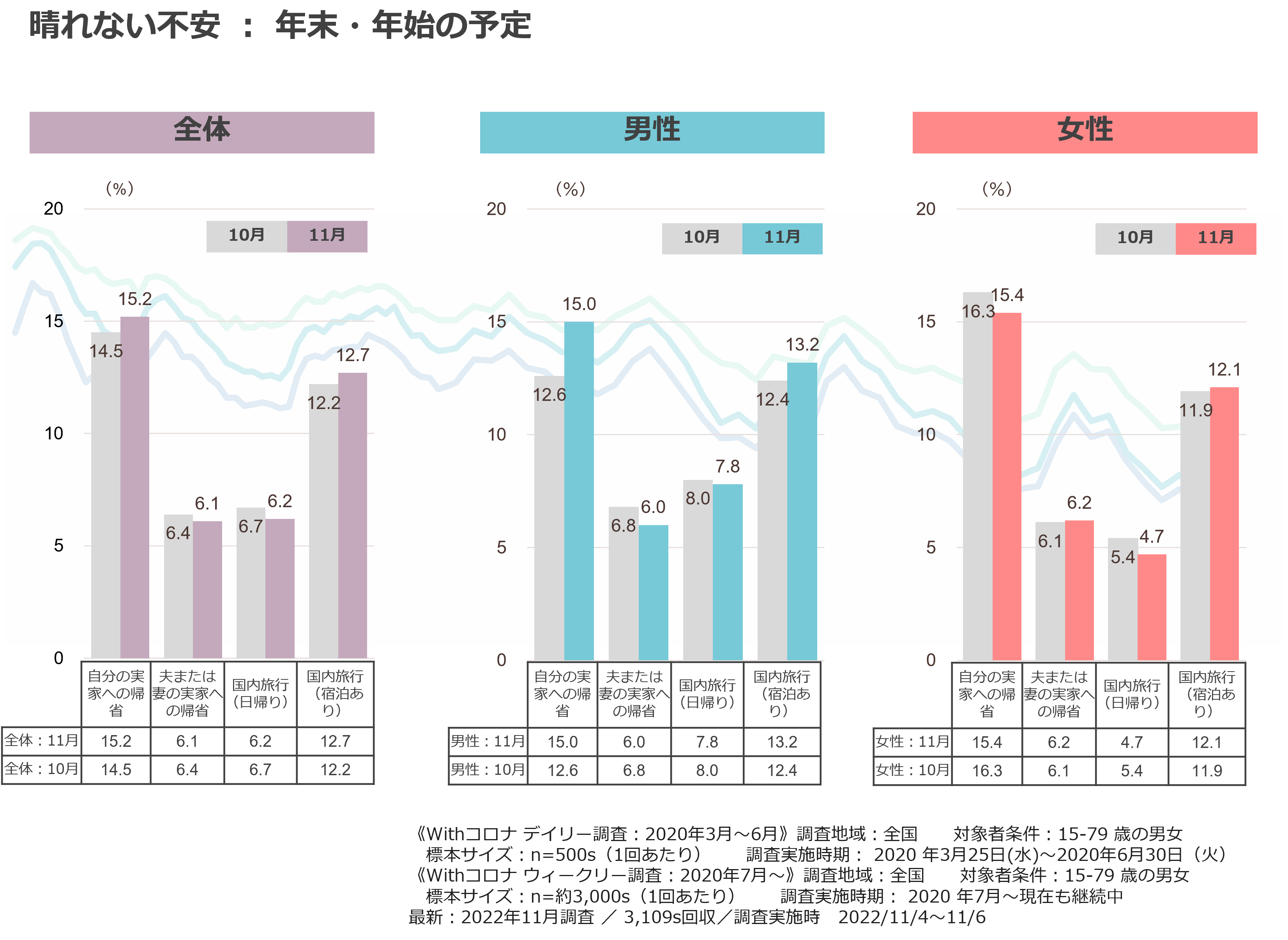 晴れない不安:年末・年始の予定