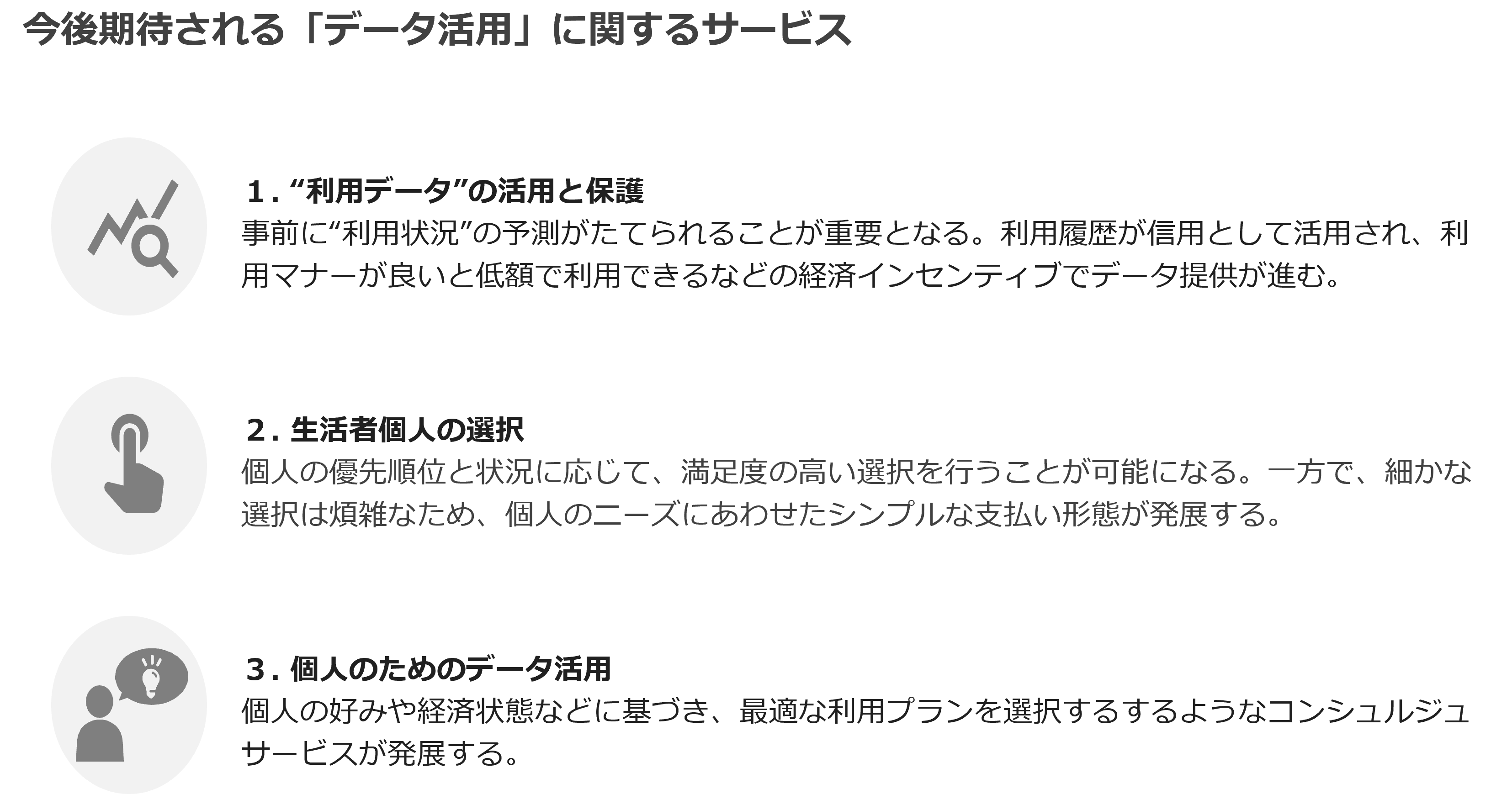 今後期待される「データ活用」に関するサービス