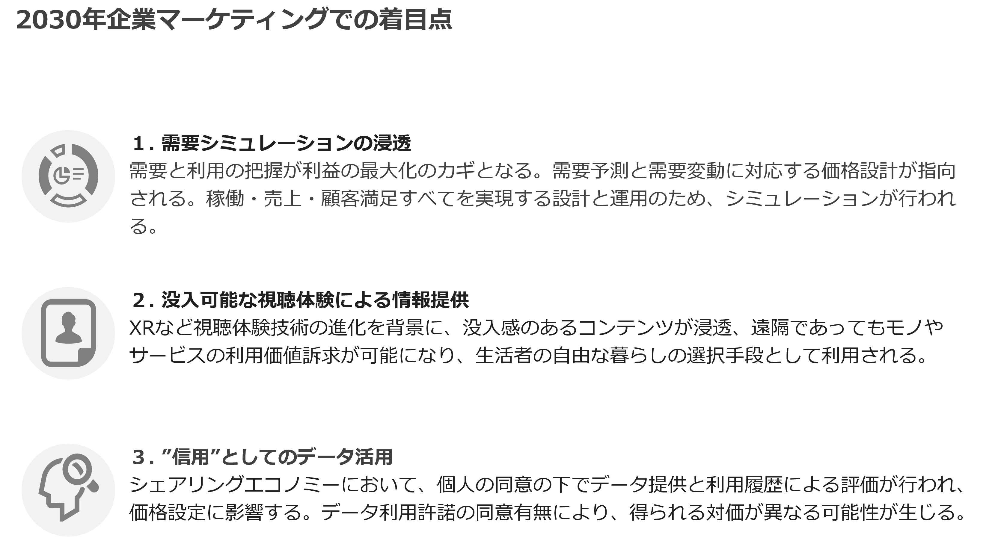 2030年企業マーケティングでの着目点