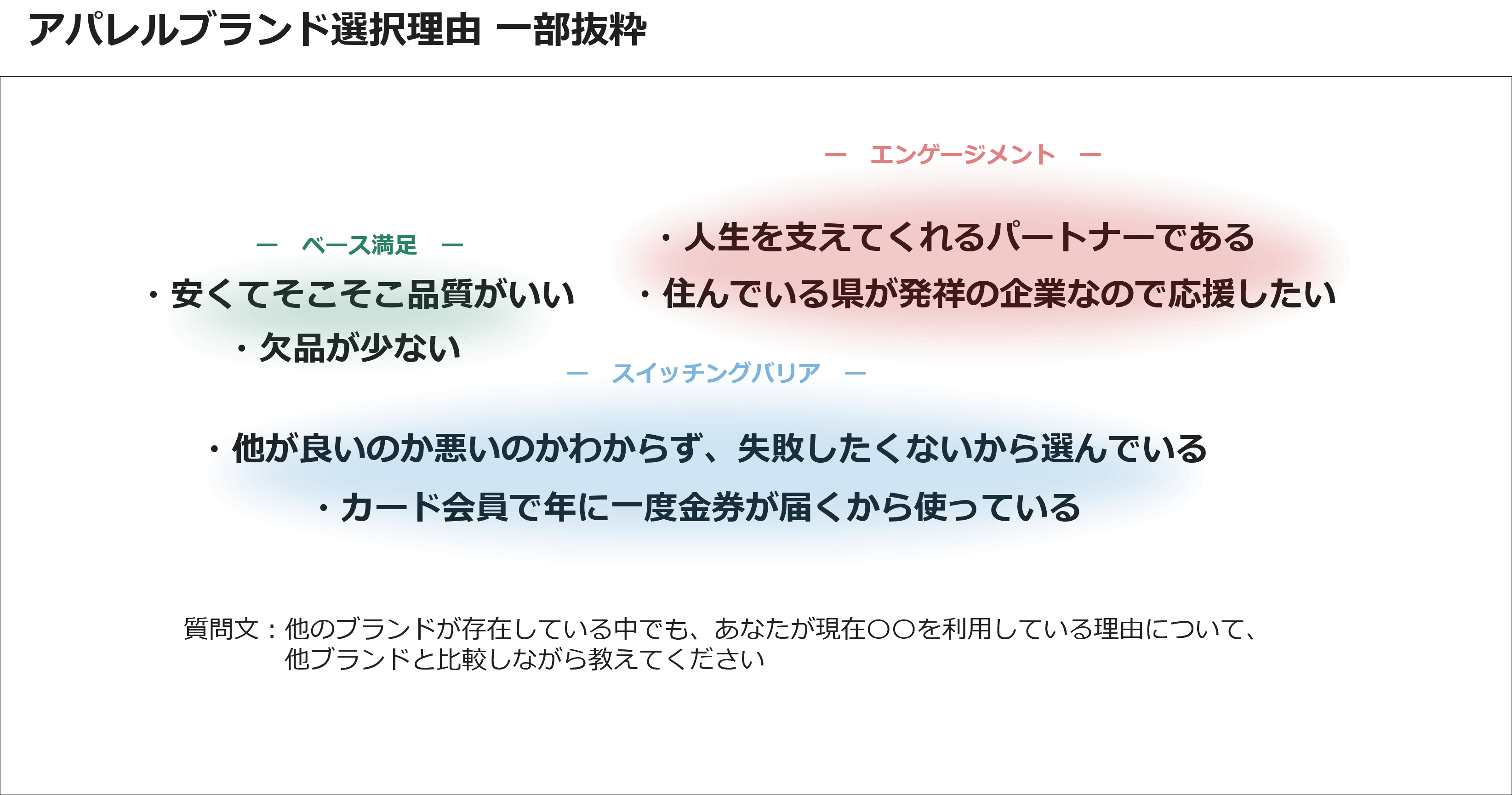 アパレルブランド選択理由 一部抜粋