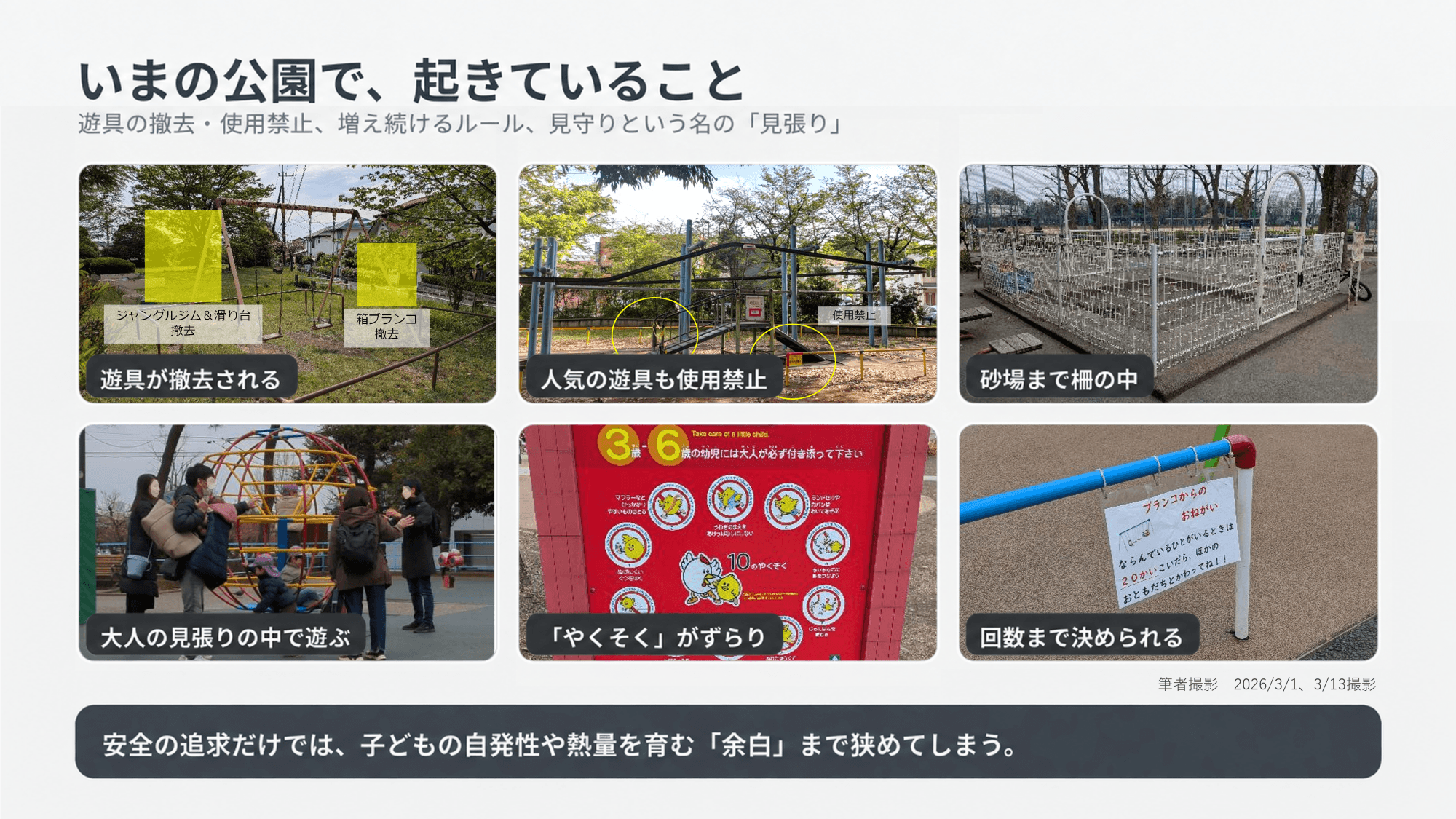 いまの公園で、起きていること