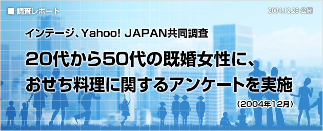 インテージ、Yahoo! JAPAN共同調査：20代から50代の既婚女性に、おせち料理に関するアンケートを実施（2004年12月）